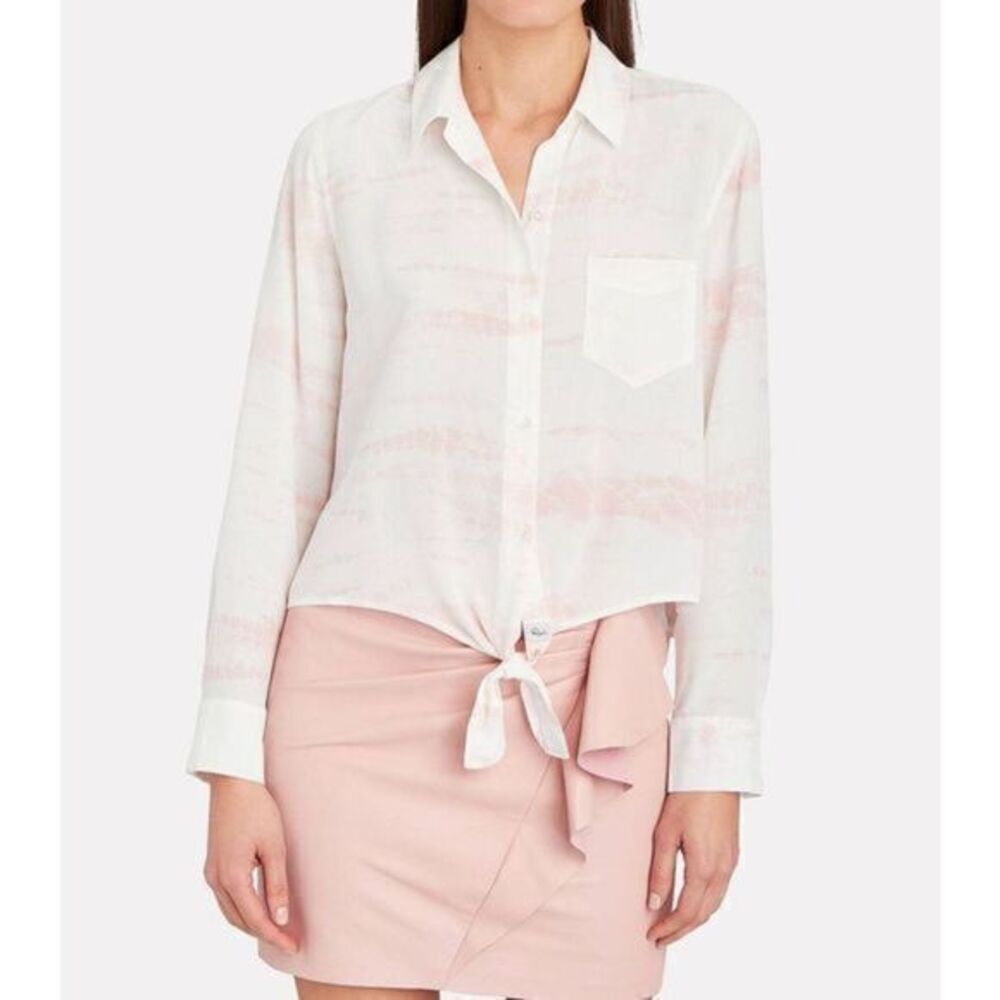 RAILS NWT Val Tie-dye Pink Silk Button-down Shirt LARGE